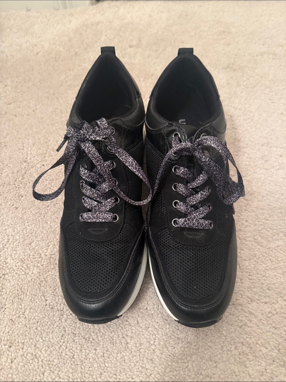 Urban Sport by J/Slides Women’s Black Mesh Casual Lace-Up Sneakers Sz 10